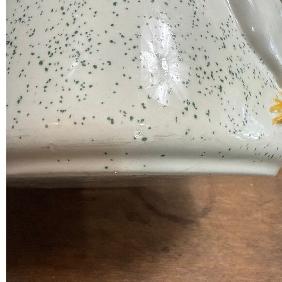 Ceramic Country Goose Blue Speckled Design Utensil Holder 90's Kitchen Decor - Picture 11 of 16